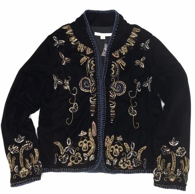 Boston Proper Black Jacket With Beads and Jewels  Size Small - Image 1 of 4