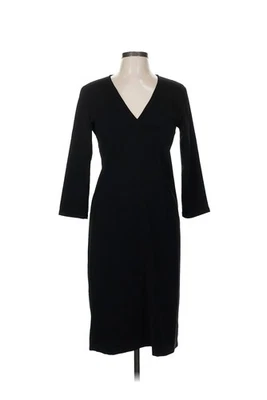 Vestido Connie Roberson Negro Asimétrico Midi Cuello en V 8 Foto 1 de 4