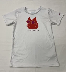 Columbia Girls Mirror Creek Short Sleeve Graphic Fox Shirt Size L 14/16 White - Picture 1 of 5