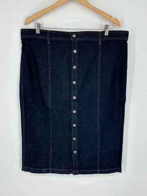 Polo Ralph Lauren Denim & Supply Mujer 34 Falda Lápiz Botones Delanteros Azul Jean Foto 1 de 4