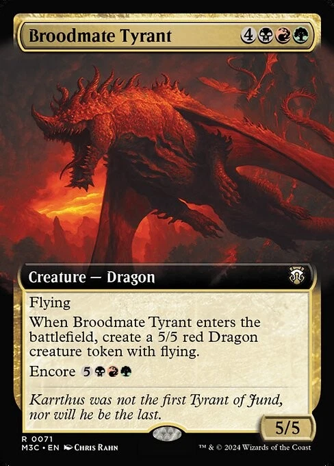 Broodmate Tyrant-Modern Horizons 3 Commander-Extended Art-Regular-71-NM - Image 1 of 1