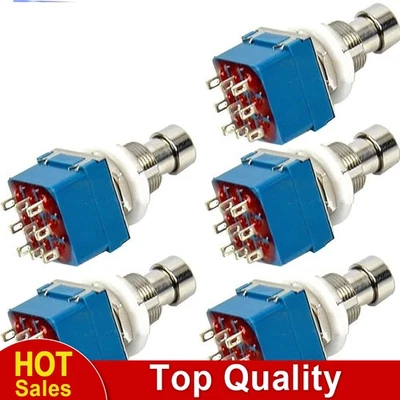 5 X Foot Switch Wahres Fußschalter Bypass Metall Einbau Schalter 3PDT 9Pin NEU - Bild 1 von 4