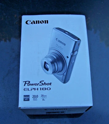 Canon PowerShot ELPH 180 20MP Digital Camera - Silver, New in Box - Image 1 of 4