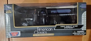 Chevy 5100 Stepside 1955 - negro - camión diecast Motormax 73200 CA escala 1/24 - Imagen 1 de 11