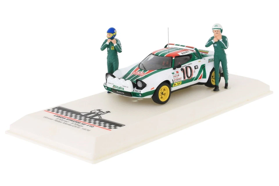 Ixo Model LANCIA STRATOS HF N.10 WINN.RALLY MONTE C.1976 W/FIG.MUNARI/MAIGA 1 43