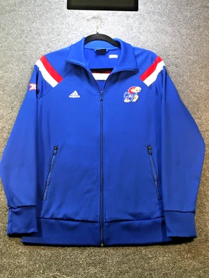 University Of Kansas Track Jacket Womens Med Blue KU Jayhawks Adidas Climalite - Image 1 of 4