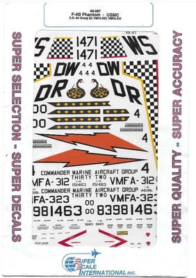 OE Super Scale USMC F-4B Phantom Decals in 1/48 87, 4 Options - Image 1 of 3