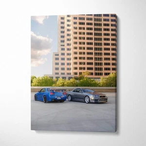 Nissan R34 GTR High Resolution Museum Quality Vertical Canvas Print #024 - Picture 1 of 14