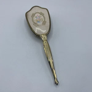 "Cepillo de tocador vintage tono dorado cerdas de nailon victoriano 10,5"" EE. UU." - Imagen 1 de 8