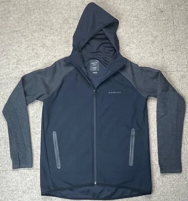 Chaqueta de correr Oaklay para mujer cremallera completa negra manga larga con capucha talla mediana Foto 1 de 4