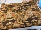 42x56" Linen decument print antique Victorian ladies & men fragment piece fabric