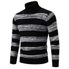 Stylish Funnel Neck Sweater For Men With Stripes Casual And Comfortable