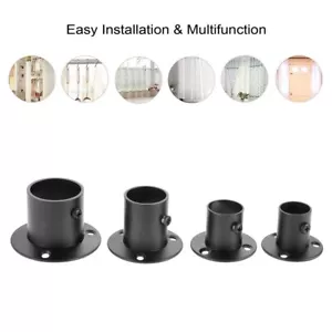 2PCS Steel Closet Rod End Holder Shower Curtain Rod Sockets Wardrobe Pole Holder - Picture 1 of 14