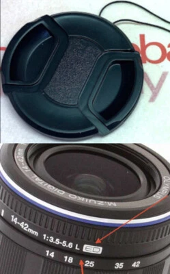 TAPA + SOPORTE DE LENTE para LENTE OLYMPUS: M.ZUIKO DIGITAL 14-42mm 1:3.5-5.6 L ED Foto 1 de 4