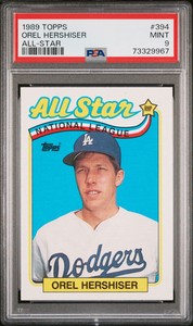 1989 Topps Orel Hershiser #394 All-Star Pop 7 Mint PSA 9