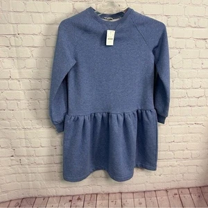 Crewcuts NEW ruffle slate blue soft jersey dress girls size 14 Spring - Picture 1 of 5