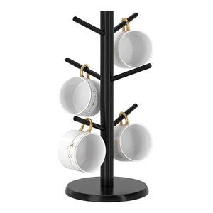 Black Coffee Mug Tree, Updated Thick Bamboo Mug Holder Base,Coffee Cup Stand ... - Picture 1 of 6