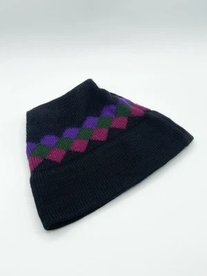 Gorro negro vintage Knits by HART Vermont 100 % lana invierno acogedor OSFA Foto 1 de 4