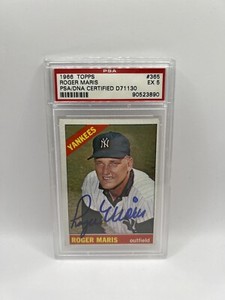 Roger Maris Signed 1966 Topps #365 Card PSA/DNA Auto