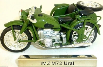 IMZ M72 Ural Motorrad Beiwagen grün DDR 1:24 ATLAS 7168121 NEU OVP LA3 µ - Bild 1 von 4
