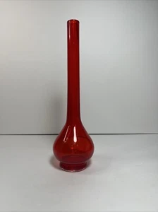 Vintage Red Leftons Glass Works Handblown Bud Vase - Picture 1 of 3
