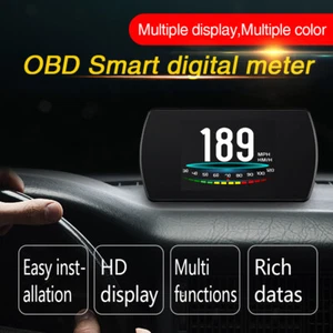Coche OBD2 HUD Digital Head Up Display Velocidad RPM MPH Velocímetro Modo Interruptor Libre - Imagen 1 de 7
