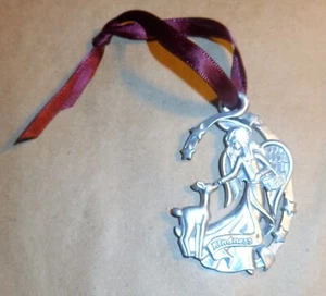 Difícil de encontrar de colección canasta longaberger peltre metal atado 1999 bondad ángel ciervo adorno - Imagen 1 de 3