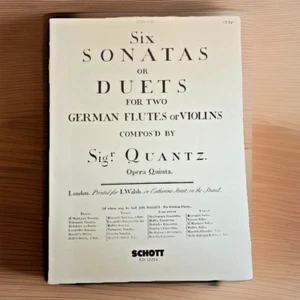 Six Sonatas or Duets for Two German Flutes or Violins ~ Sigr. Quantz - Picture 1 of 3