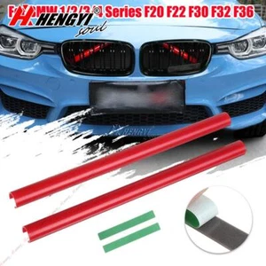 2 Cover Barre Protezione Radiatore Griglia Strisce Per BMW Serie 1 2 3-Rosso - Picture 1 of 6