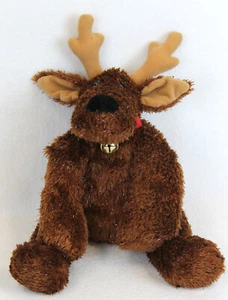 Hallmark RODNEY REINDEER Plush Silky Soft Fur w/Sparkles Jingle Bell Collar 14" - Bild 1 von 6