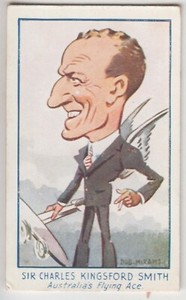 Cigarette card 1933 Bob Mirams Personalities Australia Kingsford Smith Aviator