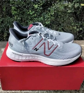 New Balance Running Shoes Walking 880 V13 Mens 11.5 Grey Red NEW IN BOX - Picture 1 of 11
