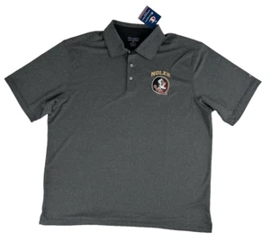 Champion Florida State Seminoles Logo Polo Shirt Men’s Short Sleeve Gray 2XL - Picture 1 of 9