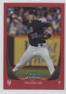 2011 Bowman Chrome Red Refractor /5 Dillon Gee #192 Rookie RC