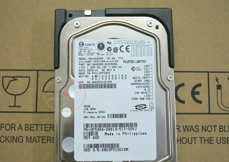 Fujitsu 36GB,Internal,15000 RPM,8.89 cm 3.5" MAU3036NP Desktop HDD - Image 1 of 1