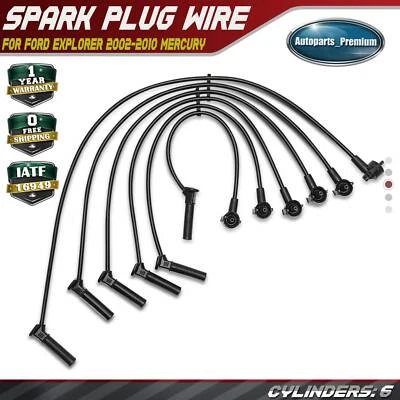 6 juegos de cables de bujía para Ford Explorer 2002-2010 Explorer Sport Trac Mercury Foto 1 de 4