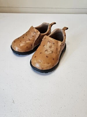  Zapatos para bebés niños pequeños Roper de cuero marrón avestruz talla 4 Western sin cordones sin usar, en caja Foto 1 de 4