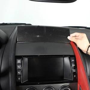 ABS Carbon Fiber Navigation Upper Panel Trim Cover Fits Jaguar F-TYPE 2013-2024 - Picture 1 of 11