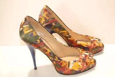 Tacones de aguja Giuseppe Zanotti Peep Toe tela seda talla 39 Foto 1 de 4