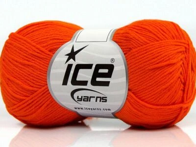 Лот из 8 мотков пряжи из чистого хлопка 8x50 г/170 м оранжевая - Изображение 1 из 4