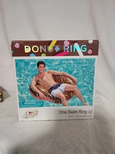  H2O Go Chocolate Donut w/ Bite Swim Ring Pool Beach Lake Toy Inflatable 42" - Picture 1 of 2