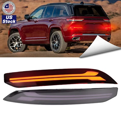 Smoked Rear Bumper Tail light Reflector Brake Lamp for Jeep Grand Cherokee 2022+ - Image 1 of 4