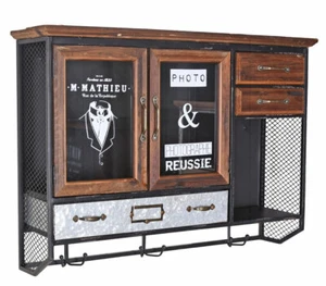 Wall Cabinet Retro Hanging Display Antique Wardrobe Kitchen Cupboard - Picture 1 of 5