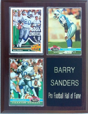 Barry Sanders Detroit Lions 3-Card 7x9 Plaque Cover