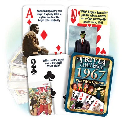 Flickback 1967 Trivia Playing Cards, Great Birthday or Anniversary Gift - Image 1 of 2