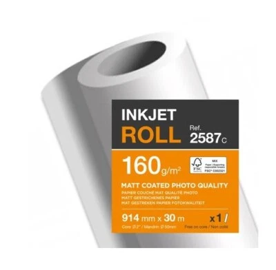 CLAIREFONTAINE Clairjet, Plotterpapier, 914mmx30m, 160g, matt gestrichenes Papier 2587C