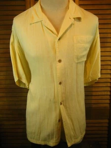 Mens Newport Blue Yellow SS Cotton/Rayon Casual Shirt w Graphics sz XL - Picture 1 of 5