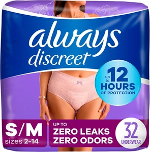 Always Discreet Incontinence & Postpartum Incontinence Underwear for Women, Smal - Picture 1 of 12