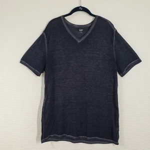T-shirt Gap Burnout scollo a V uomo blu medio invecchiato manica corta grunge boho - Foto 1 di 18