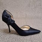 Dune Court Shoes Black 41 UK 8 Silk Satin Bow 4" Stiletto Heel